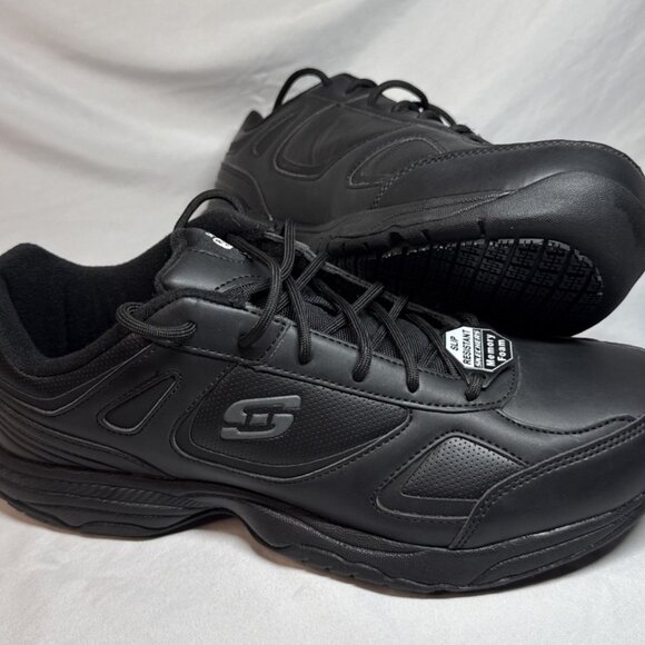 NEW Skechers Work Shoe Womens Size 12 Slip Resistant Memory Foam Relaxed Fit BLK - Picture 1 of 11